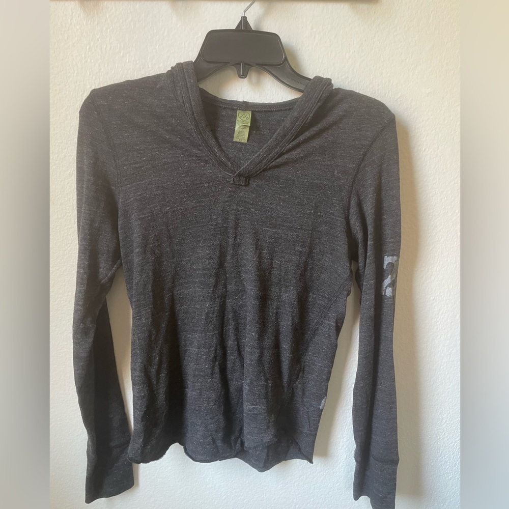 Feed NYC grey long sleeve top with hood